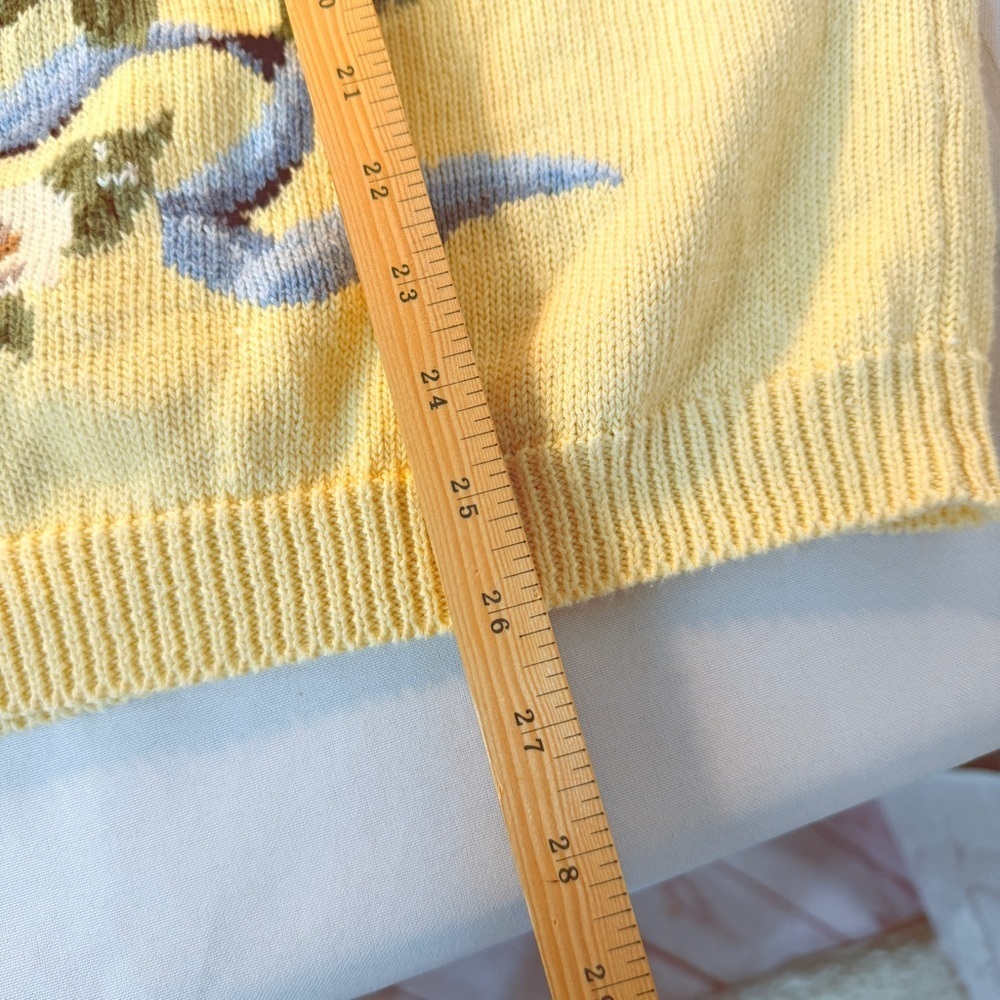 Vintage Susan Bristol Yellow Floral Knit Cardigan Sweater Cottagecore girlie - Picture 8 of 10